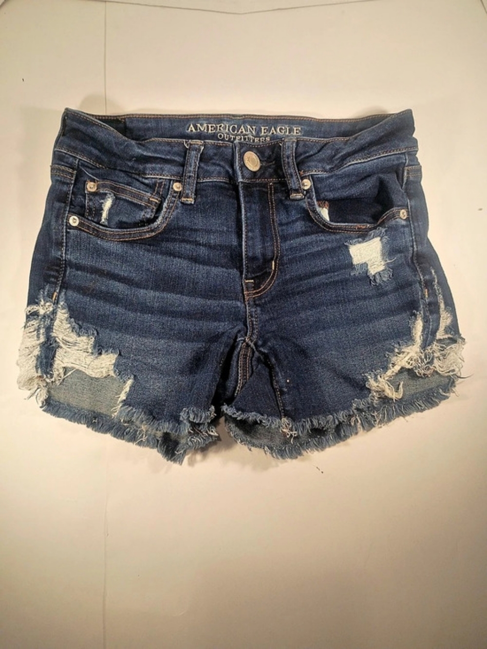 American Eagle Distressed Denim Jean Shorts Blue Size 6